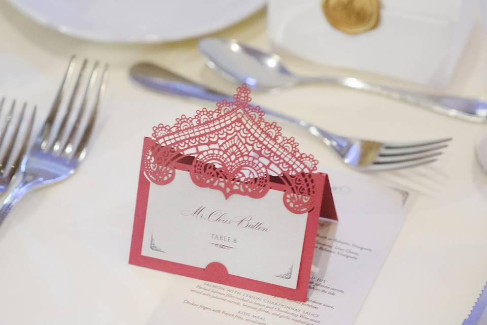 Laser Cut Seating Cards