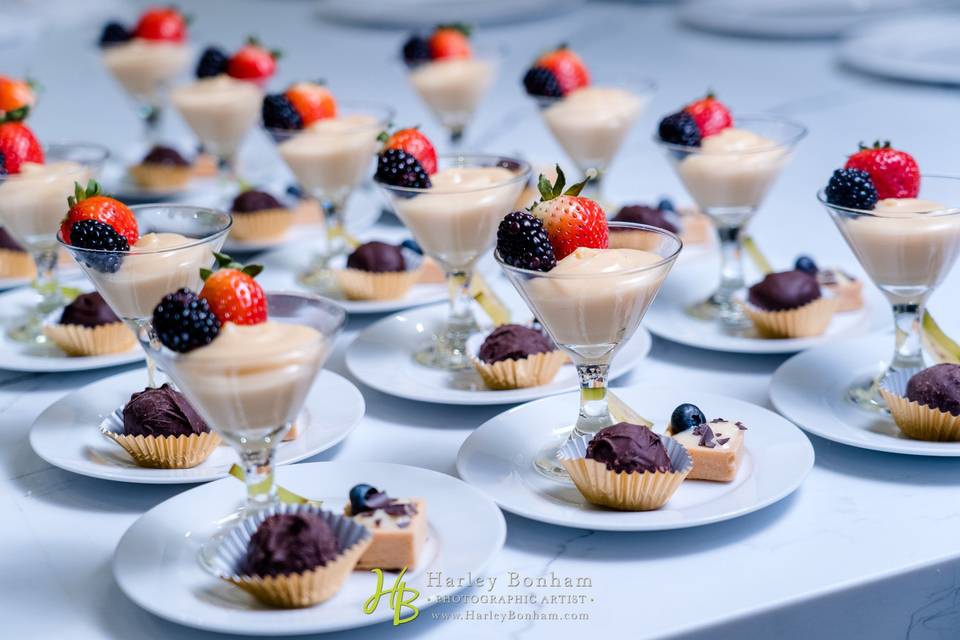 Plated Trio of Petite Sweets