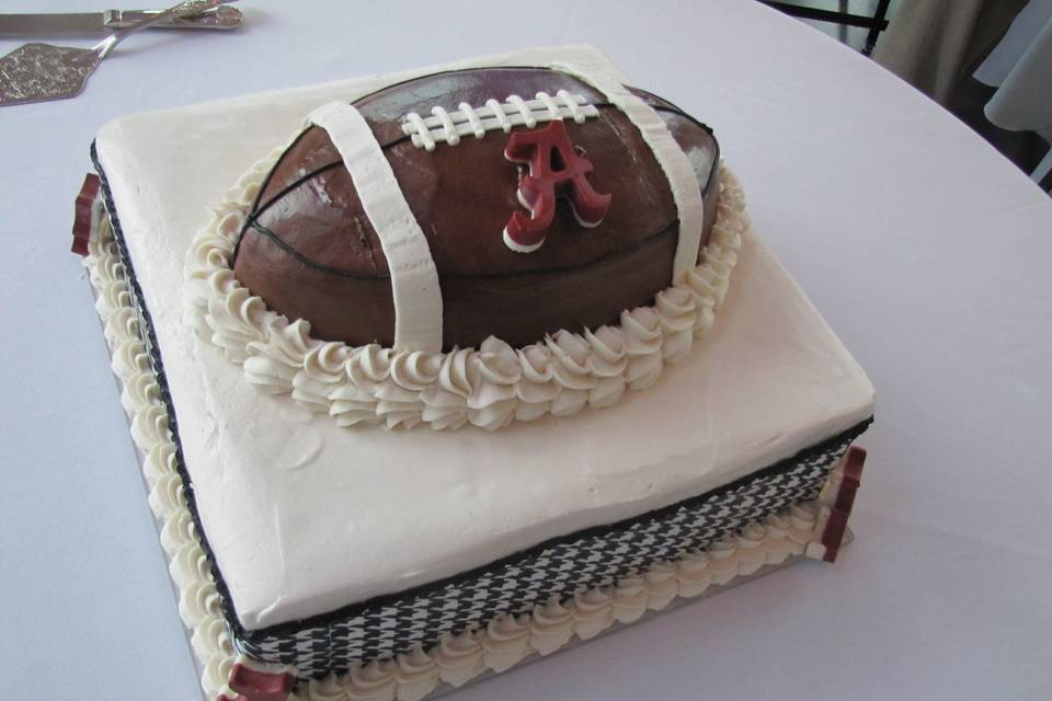 Football shaped cake