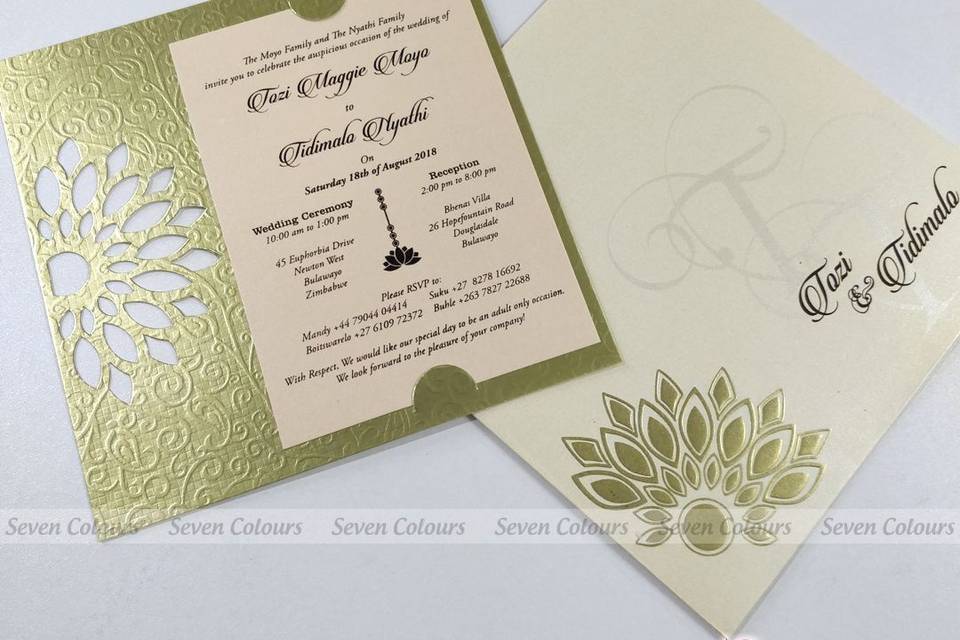 Single Insert Wedding Invitation - Completely customizable for any religions.