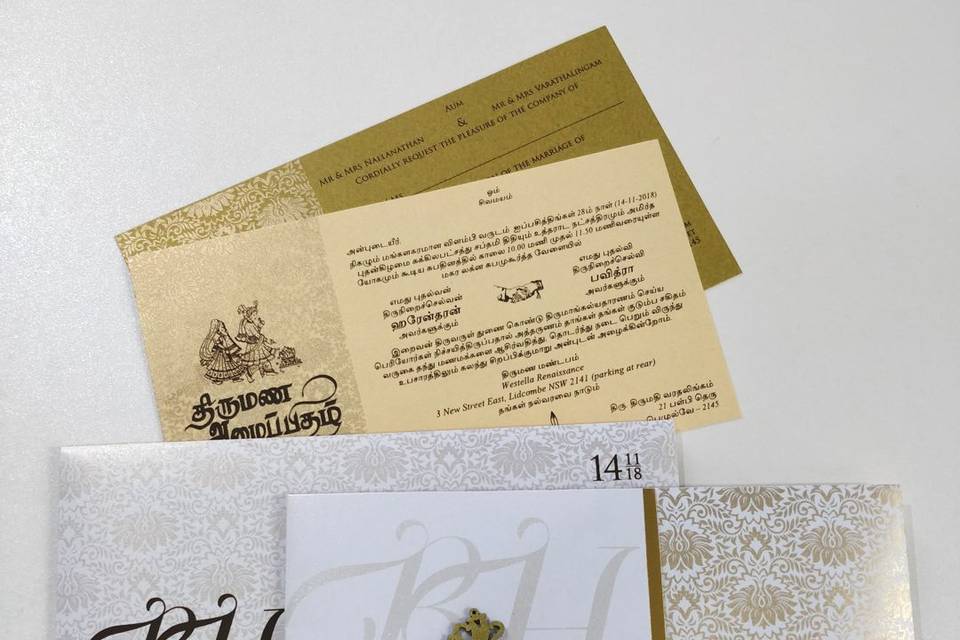Tamil Wedding Cards - Completely customizable for any religions.