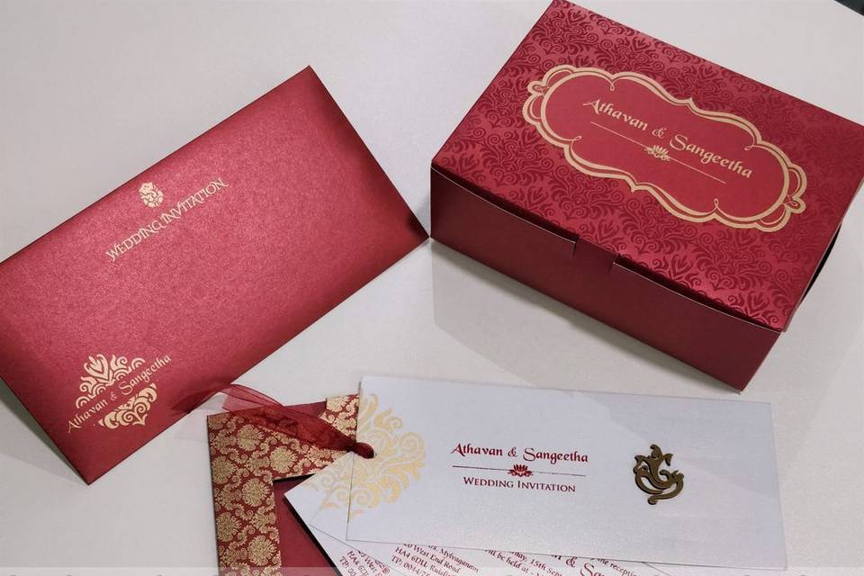 Tamil Wedding Cards with Sweet Snacks Box - Completely customizable for any religions.