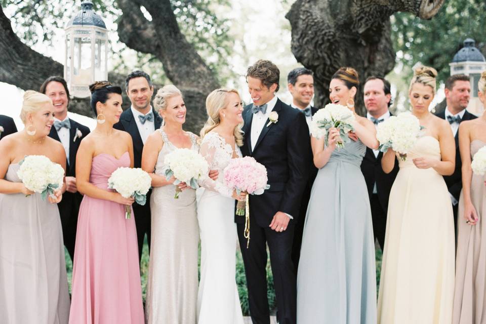 Newlyweds and their guests