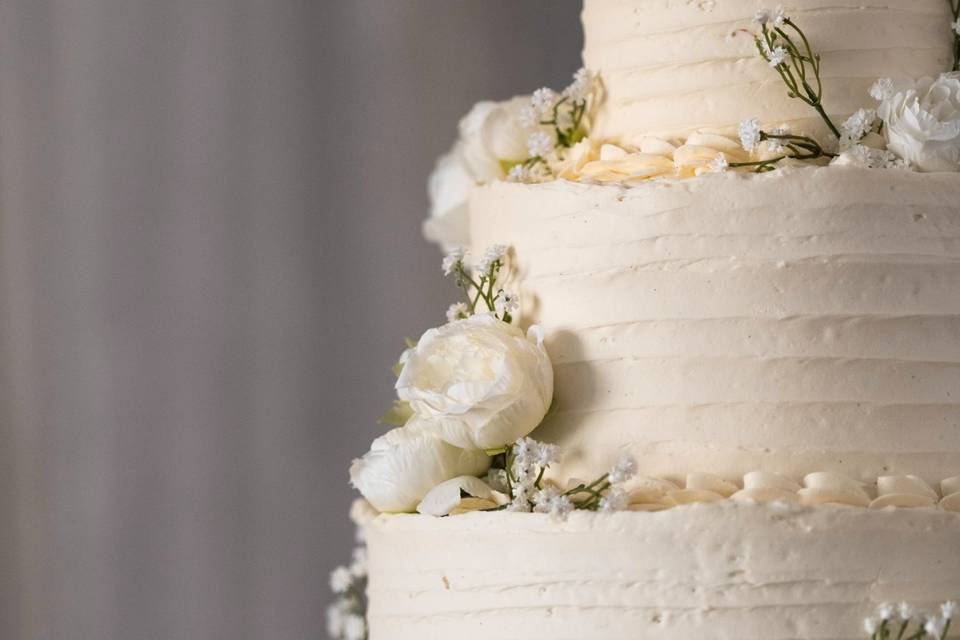 Closeup of wedding cake