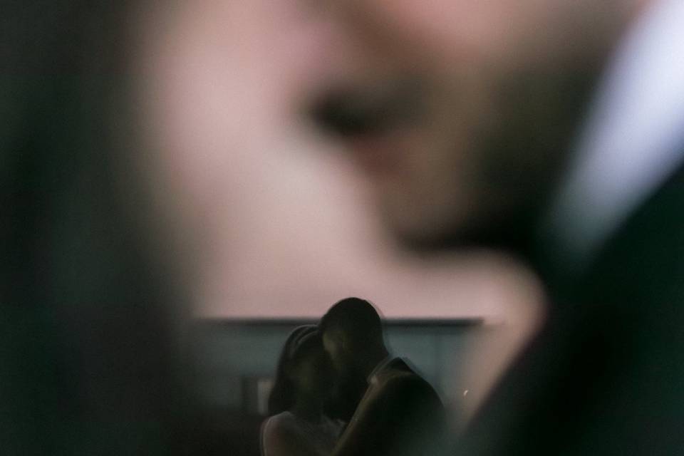 Abstract silhouette of couple.