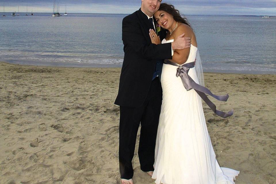 Wedding on Monterey Beach, Monterey, California.