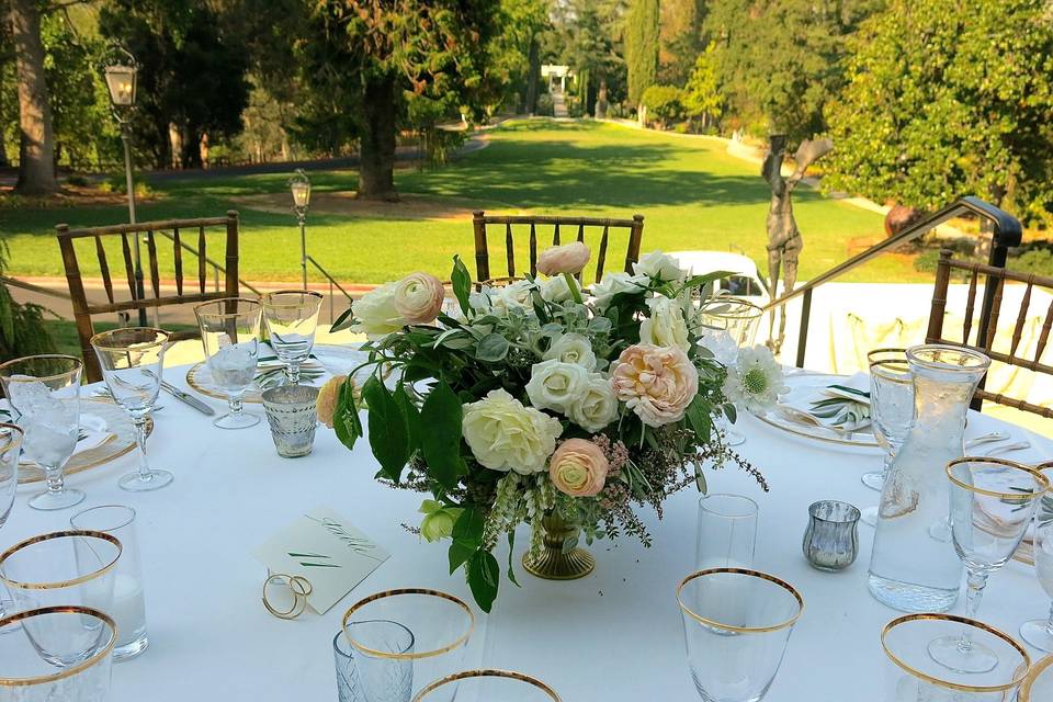 Gorgeous table setting at Villa Montalvo, Saratoga, California.
