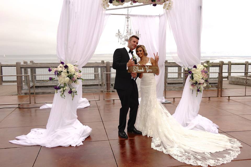 Vanessa and Brian chose the Intercontinental Hotel Monterey as their destination wedding location.  The Hotel patio looks directly onto the Monterey Bay.
