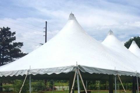 Just a simple shot of one of our high peak wedding tents before any decorating could be done.