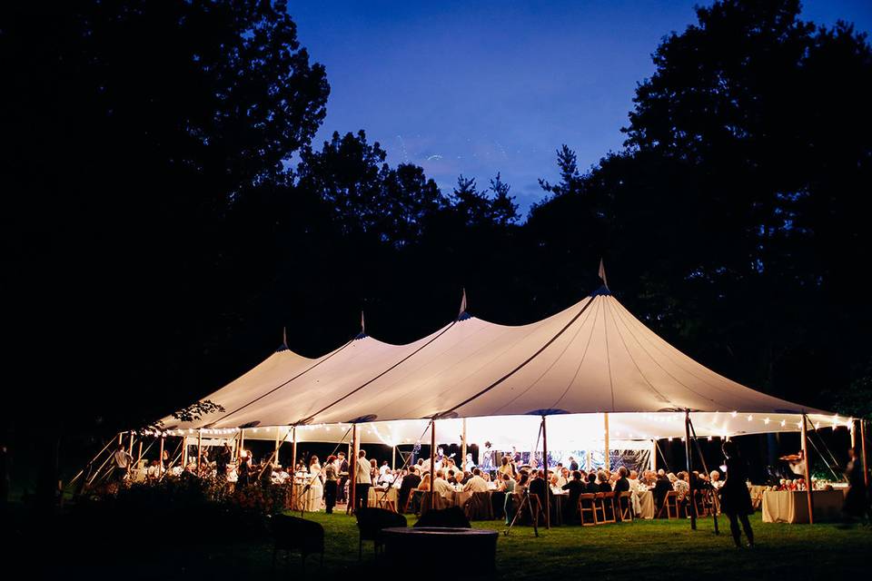 Tent at dusk