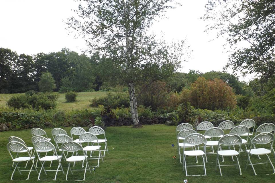 Outdoor wedding setup