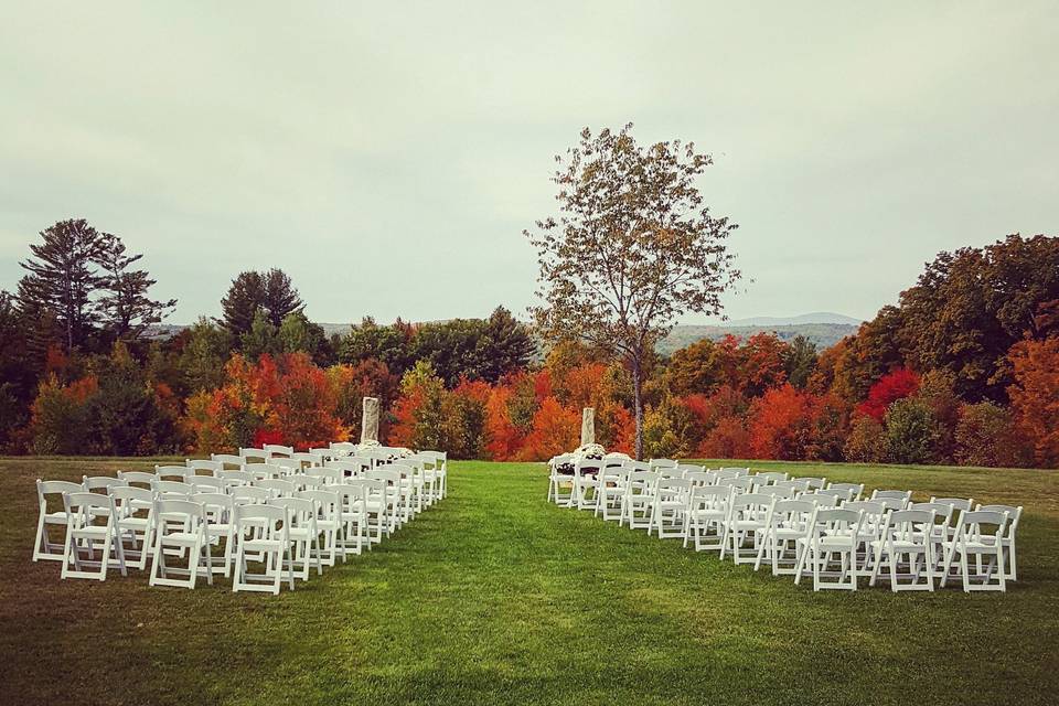 Outdoor wedding setup