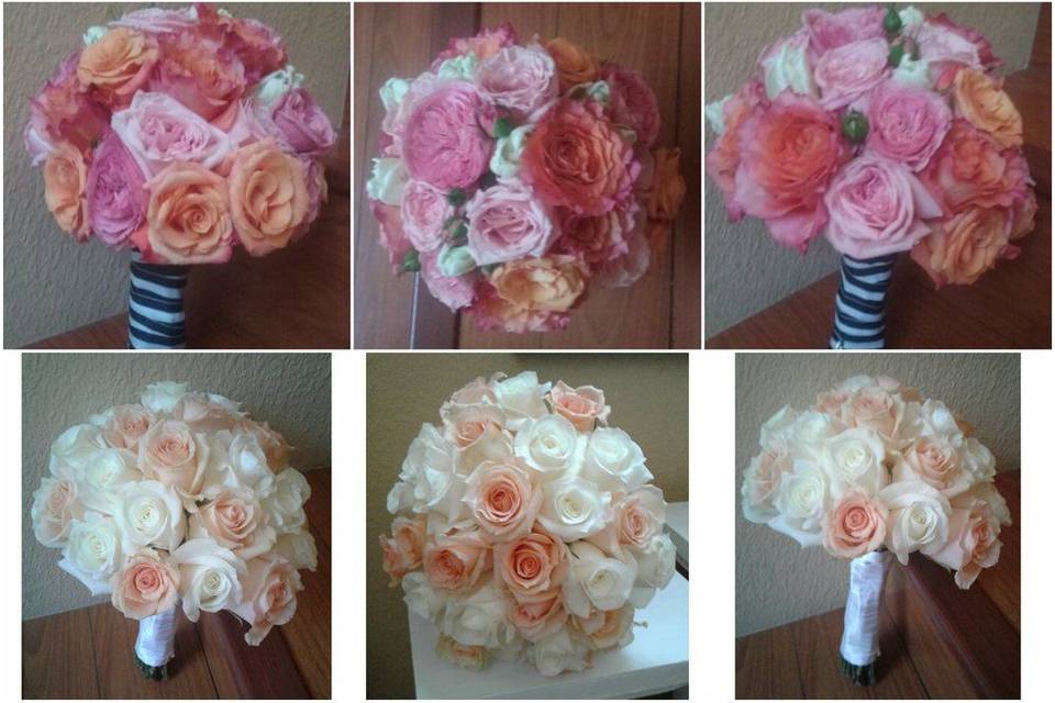 Peach & Pink Bouquets#peachpinkbouquets