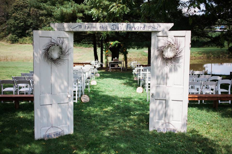 Great outdoor spaces for ceremony selection.