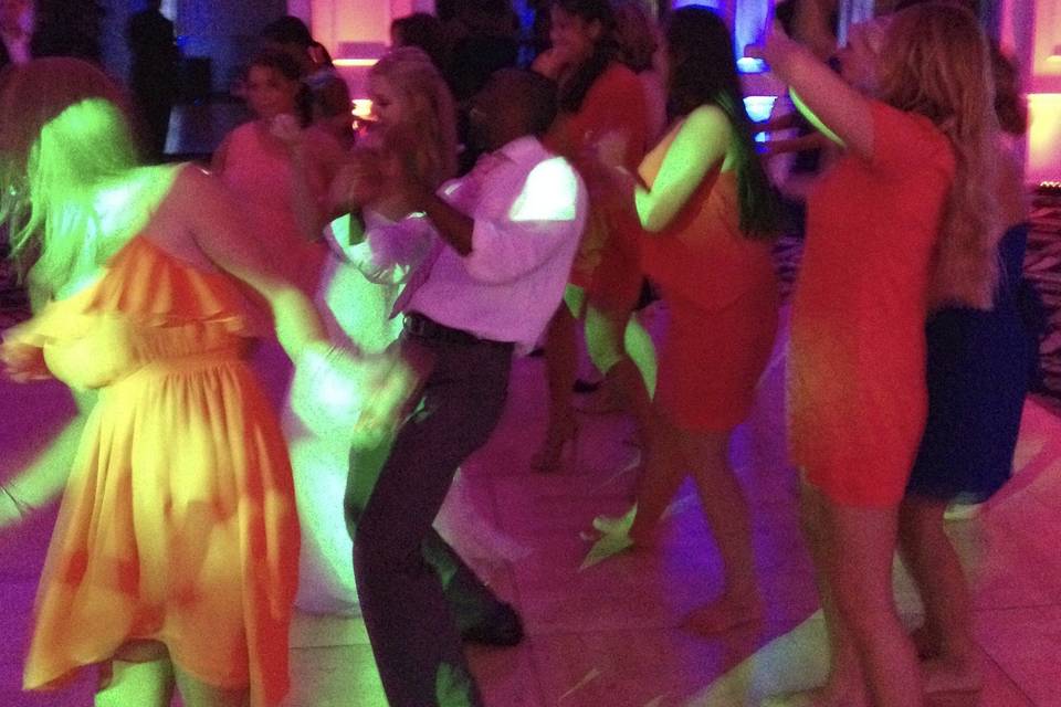 Guests dancing