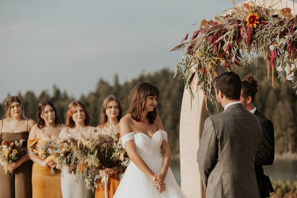 Saying their vows