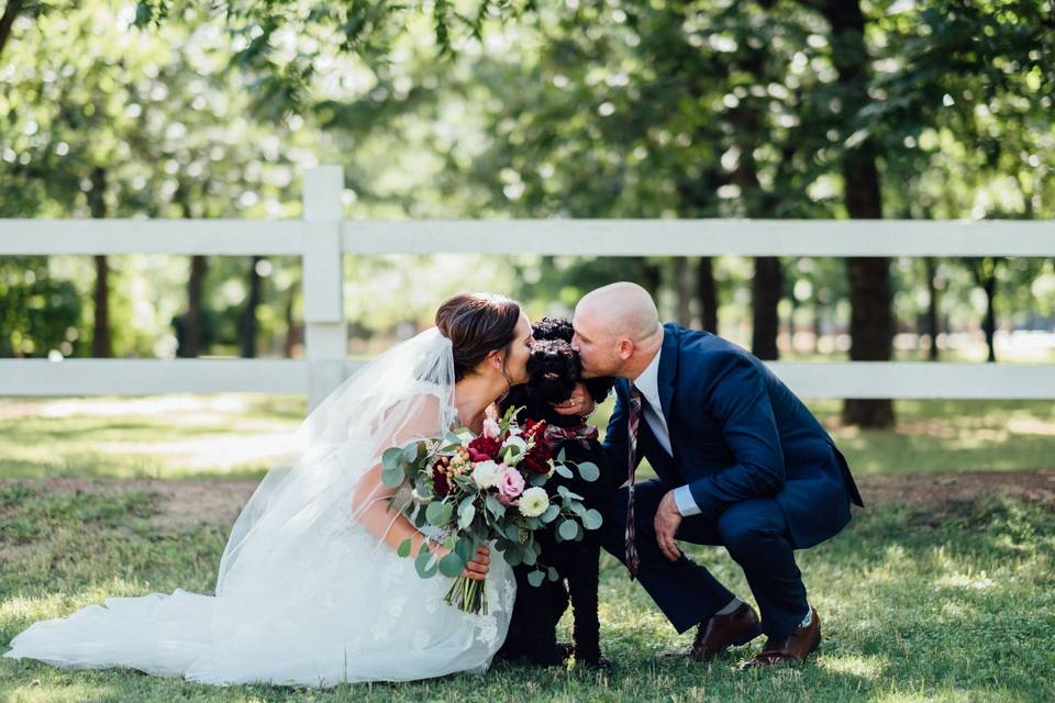 Bride, Pup & Groom
