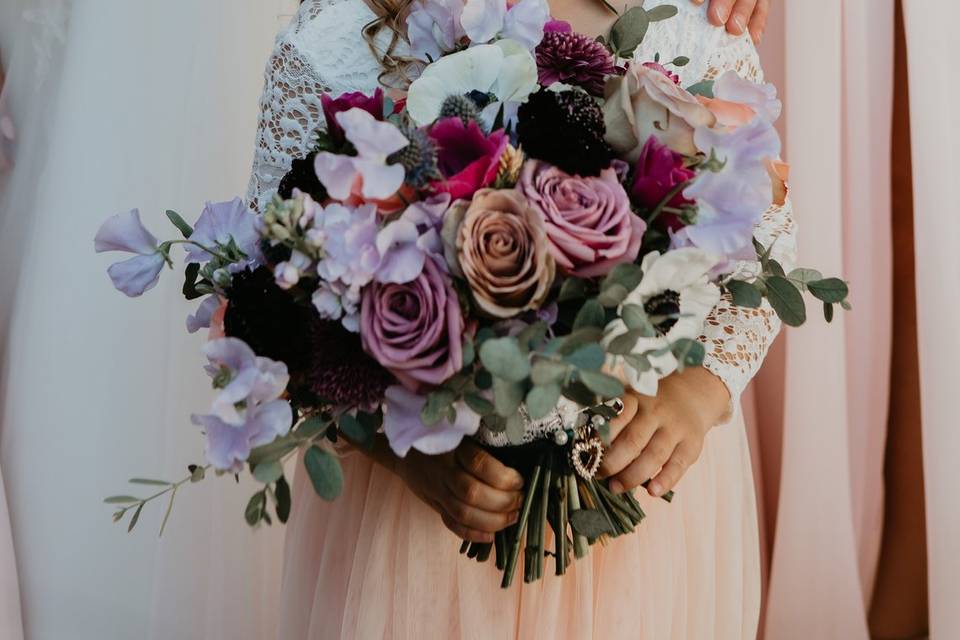 Flower girl with bouquet