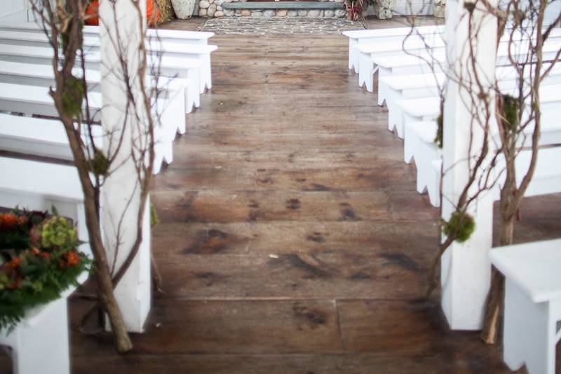 Outdoor wedding setup