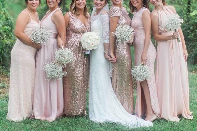 Bride with bridesmaids
