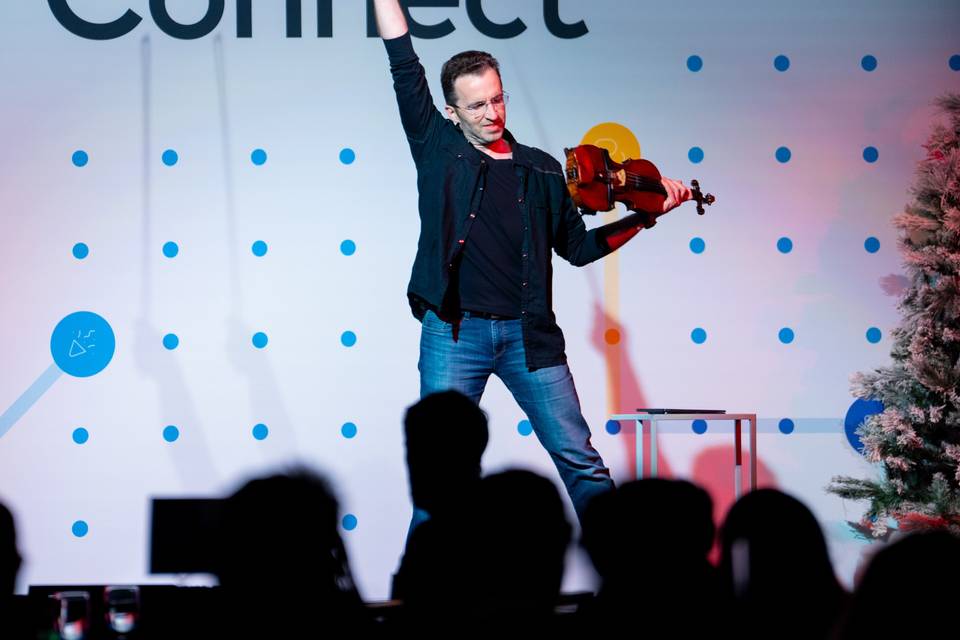 Standing ovation at corp event