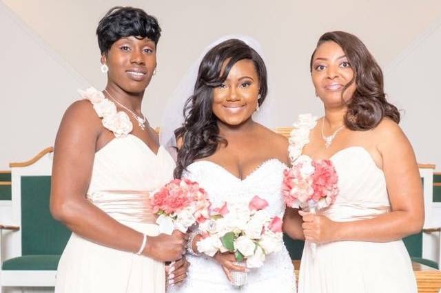 Bride and bridesmaids