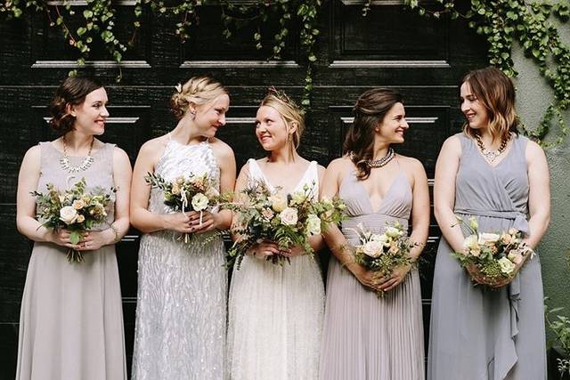 Bride and bridesmaids