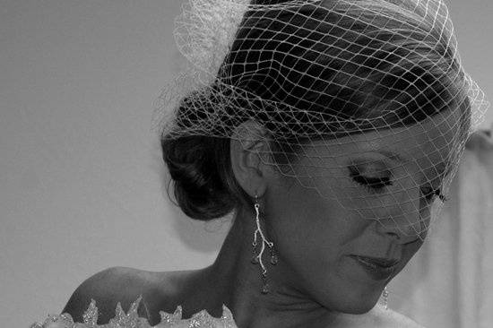 A classic beauty, this was shot moments before she walked down the aisle.