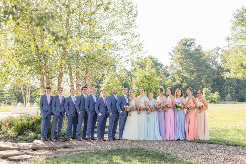 Glen Ellen Farm wedding party