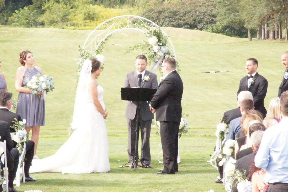 Outdoor wedding ceremony