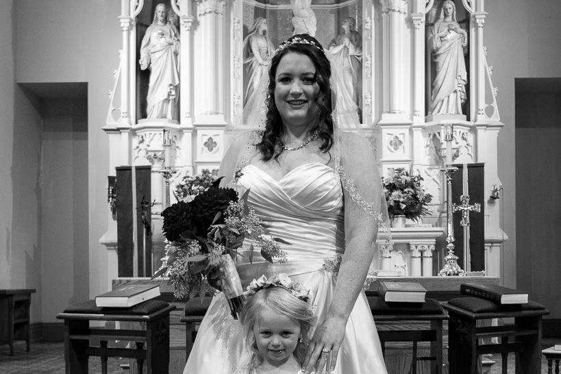 Bridal portrait with her flower girl