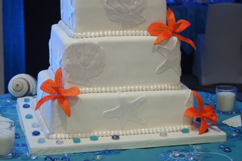 Sea-Orchids Wedding Cake Cream Cheese Pound Cake- Strawberry Buttercream