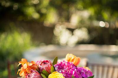 Table setup with centerpiece