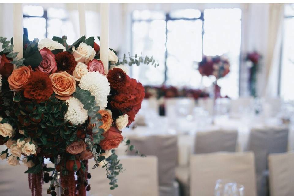 Burgundy and eucalyptus