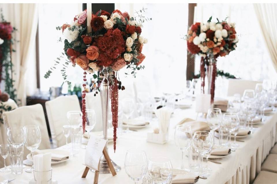 Burgundy and eucalyptus