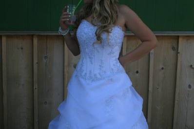 The Bride and her favorite Pina Colada :)