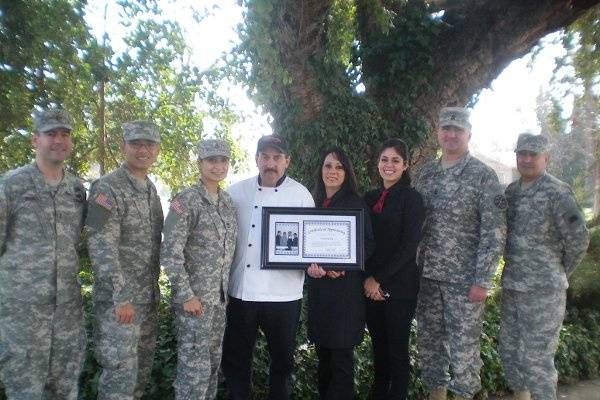 Award received from the Soldiers of 1040th Quartemaster Company. In recognition of their Annual Christmas Event