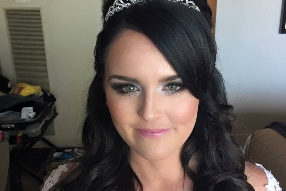Bridal hair and tiara