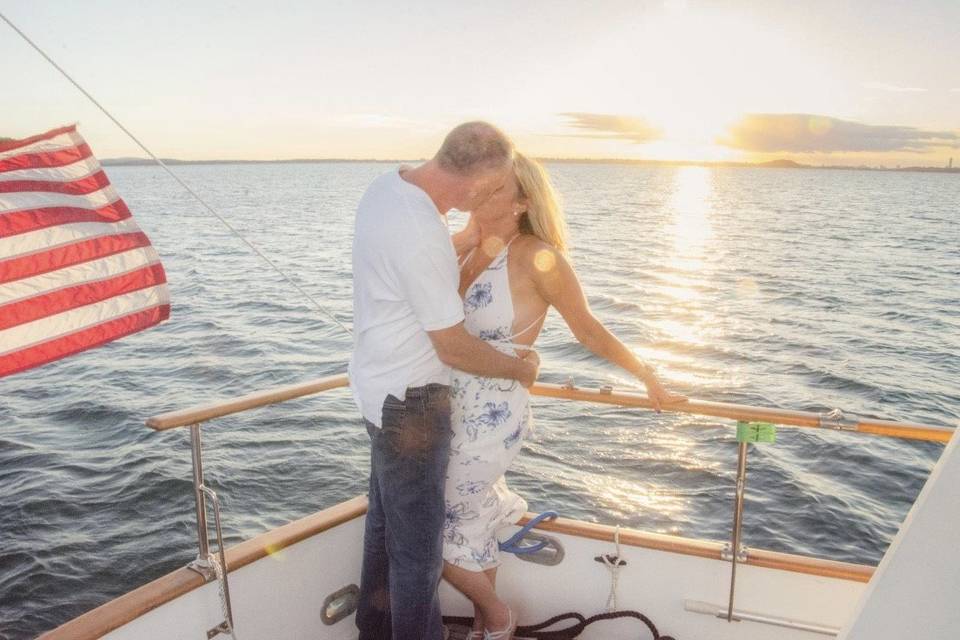 Sunset Boat Engagement