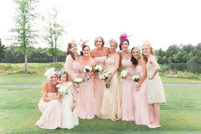 The bride with her bridesmaids
