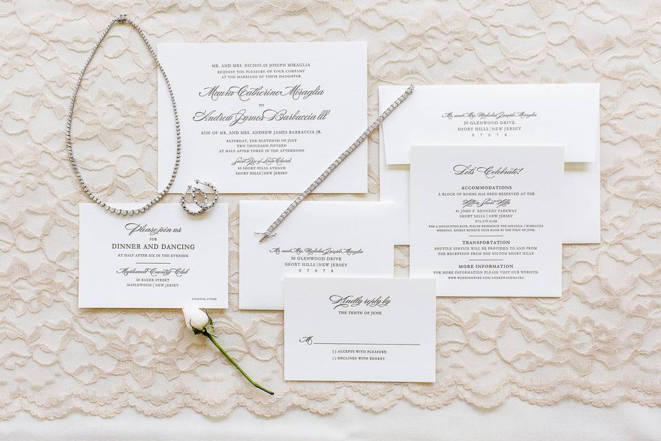 Classic letterpress wedding suite.Photo by Robyn Photography