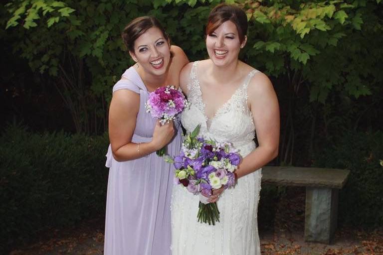 Bouquets and long dresses