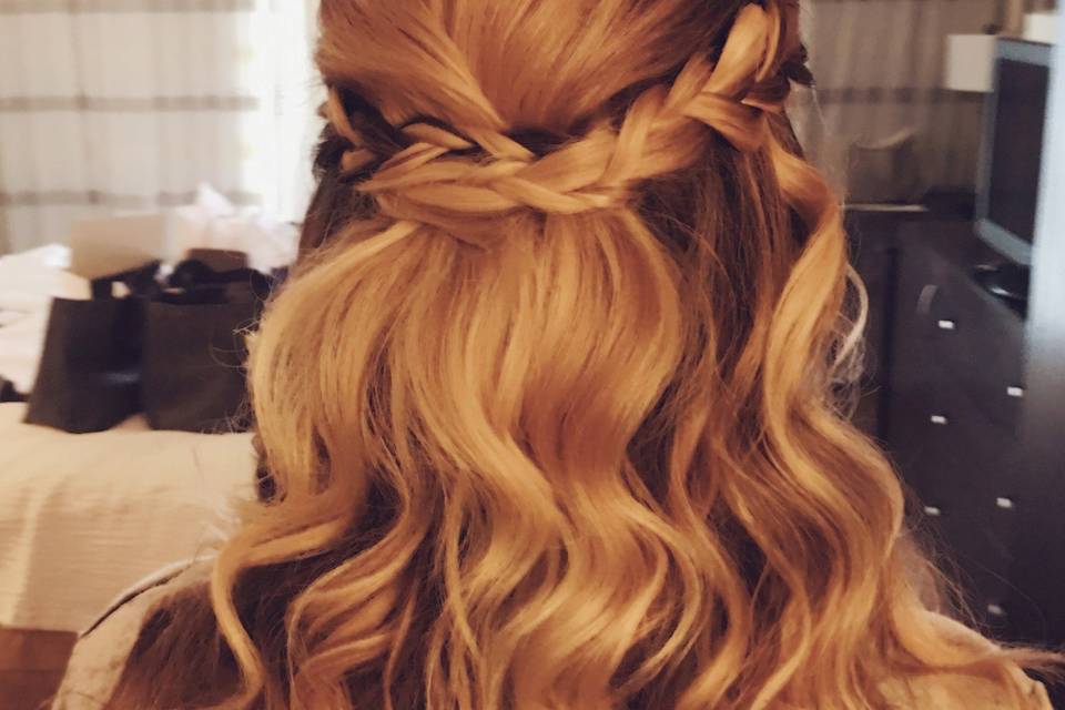 Braided half updo