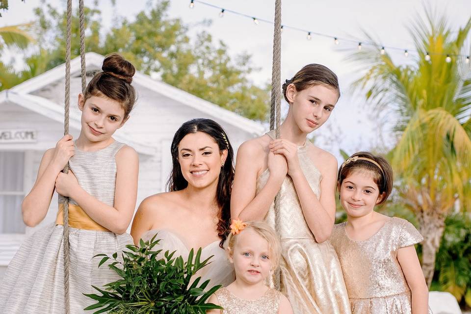 Bride and Flower Girls