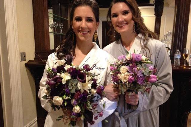 Bride and bridesmaid