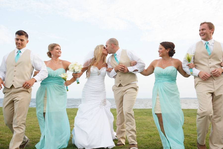 Blush blue dresses