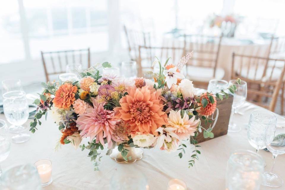 Peach centerpiece