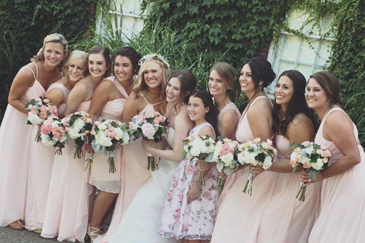 Bride and bridesmaids