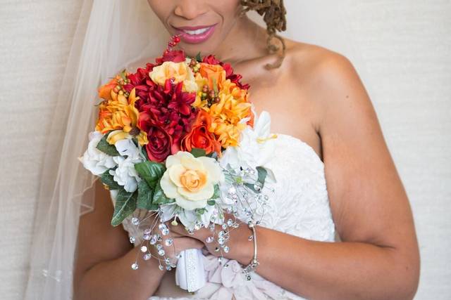 Bride with bouquet
