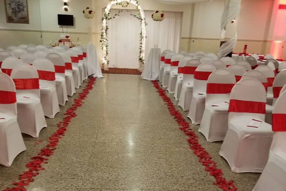 Wedding ceremony setting